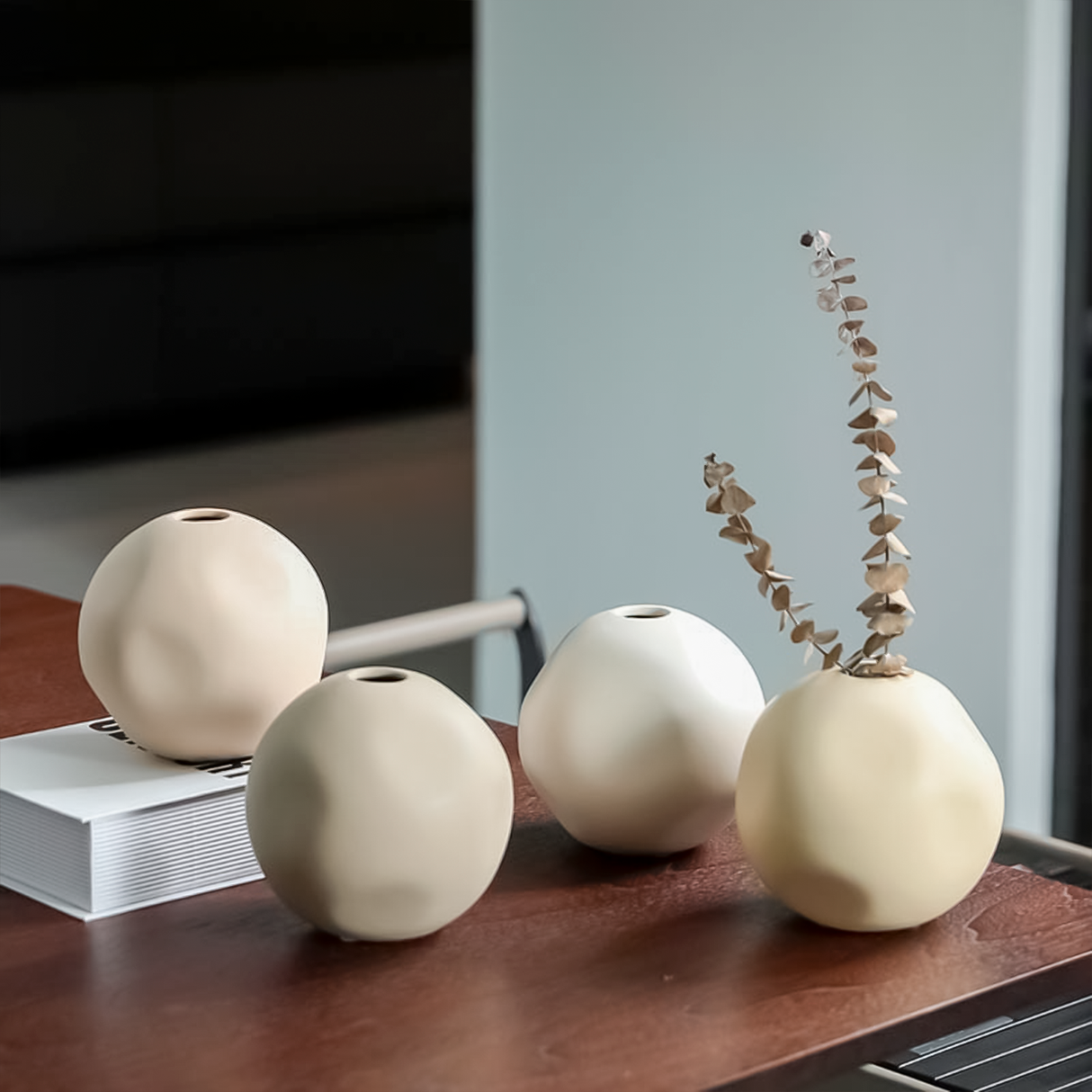 Jarrón de Cerámica Redondo Minimalista Kelida Porcelana