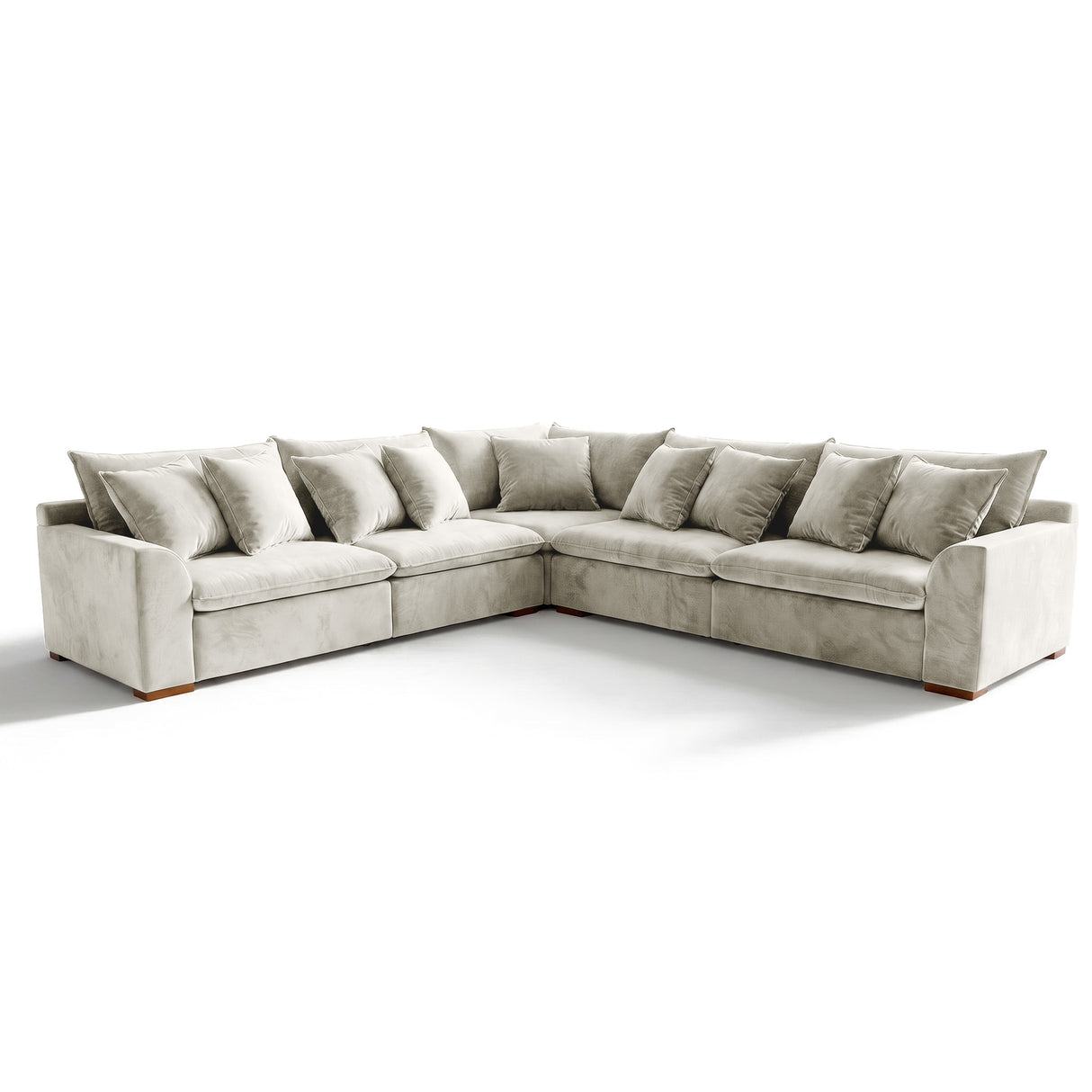 Sofá 4 Personas Atualittá en "L" Tela Beige - 2.77M X 2.77M de Chaise Longue