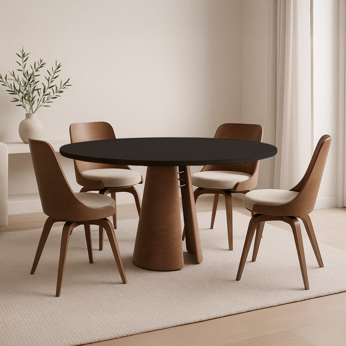 Mesa de comedor Ludmila y silla Kauane