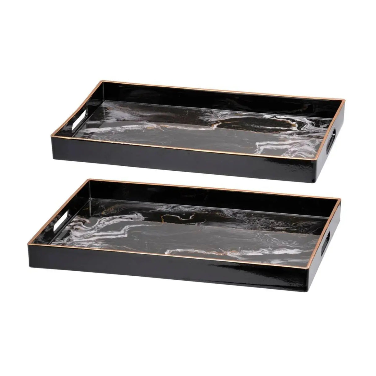 Bandeja Rectangular Negra - Set de 2 Re Decora
