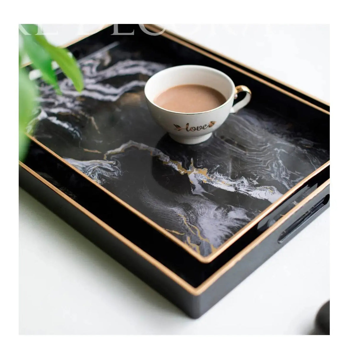 Bandeja Rectangular Negra - Set de 2 Re Decora