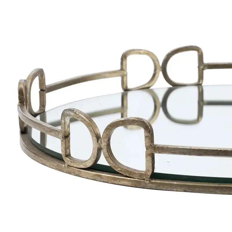 Bandeja Redonda de Espejo Grande Re Decora