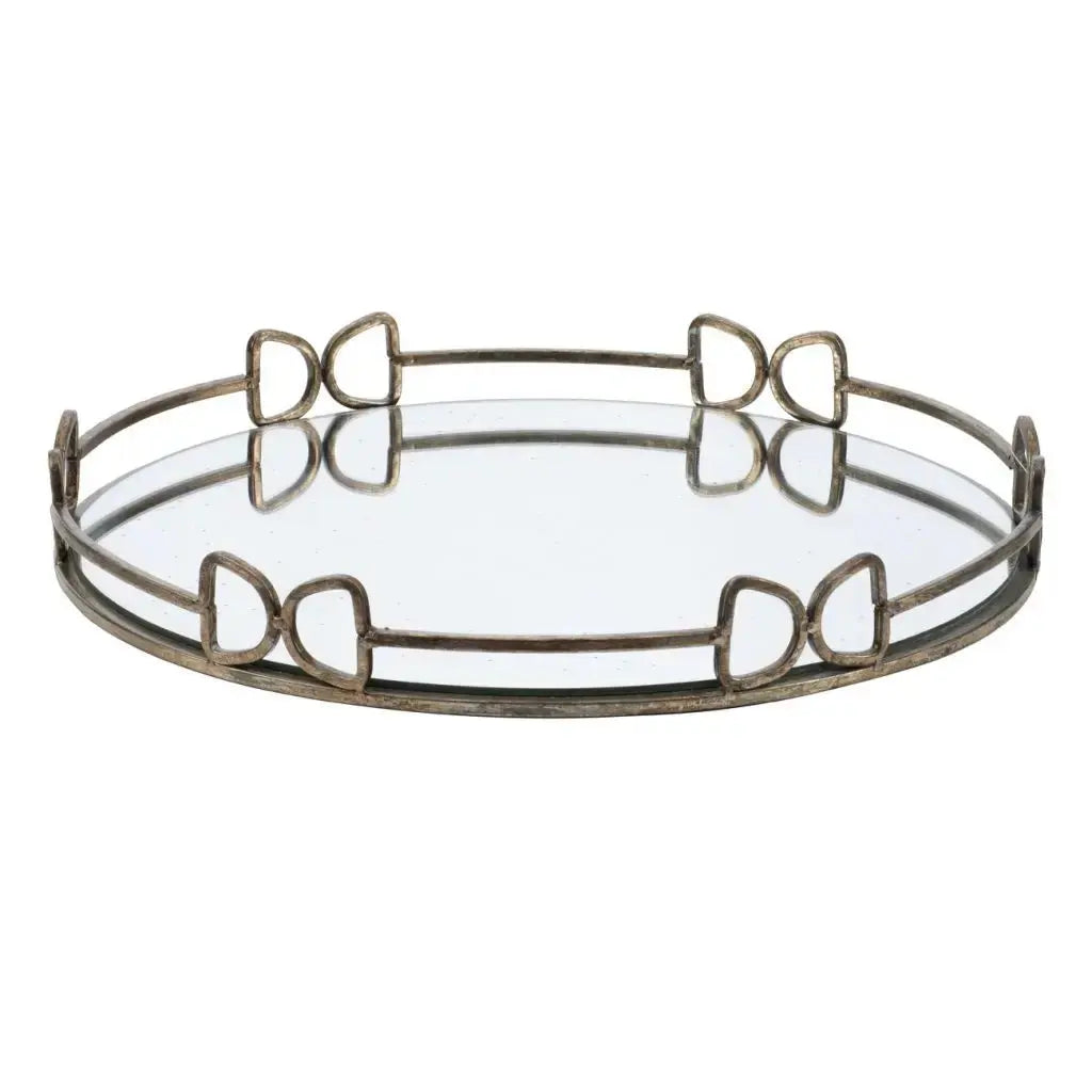 Bandeja redonda de vidrio
