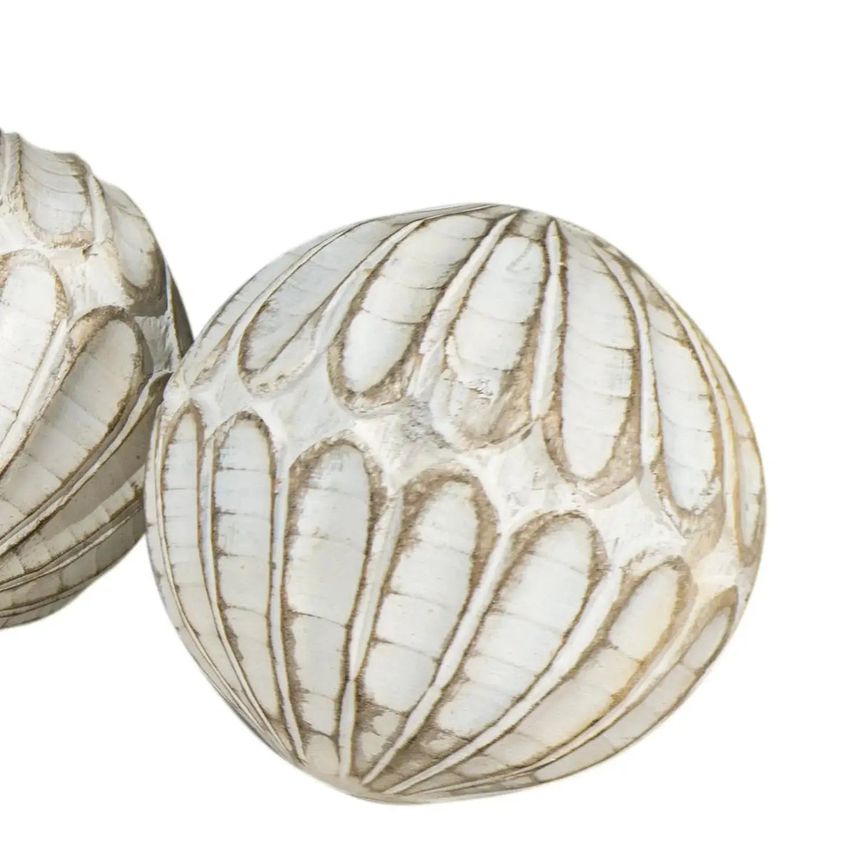 Bolas Madera Tallada - set de 4 Re Decora