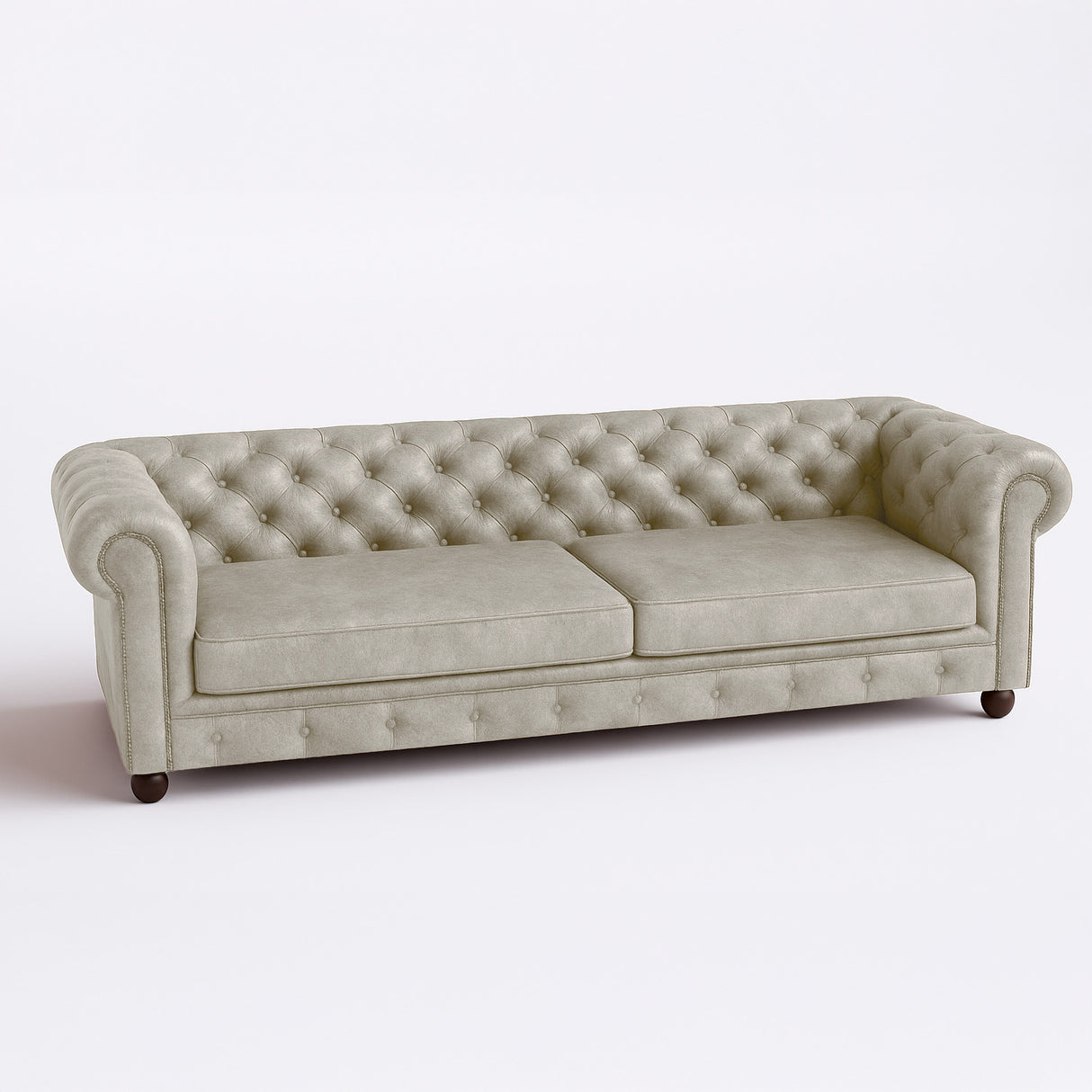 Sofá Chesterfield Cuero Natural