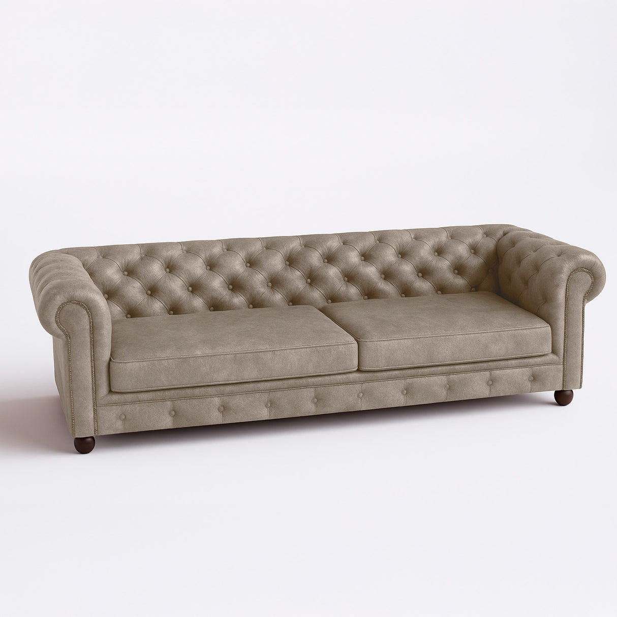 Sofá Chesterfield Cuero Natural