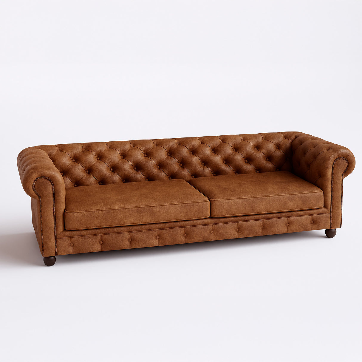 Sofá Chesterfield Cuero Natural