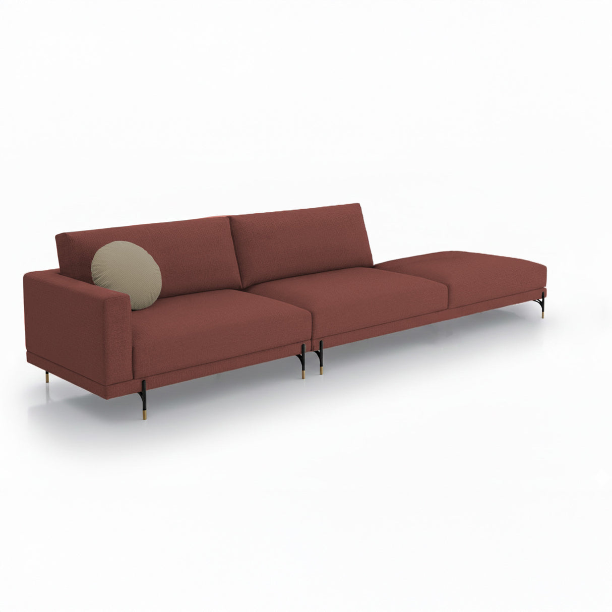 Sofá de terraza con pouf