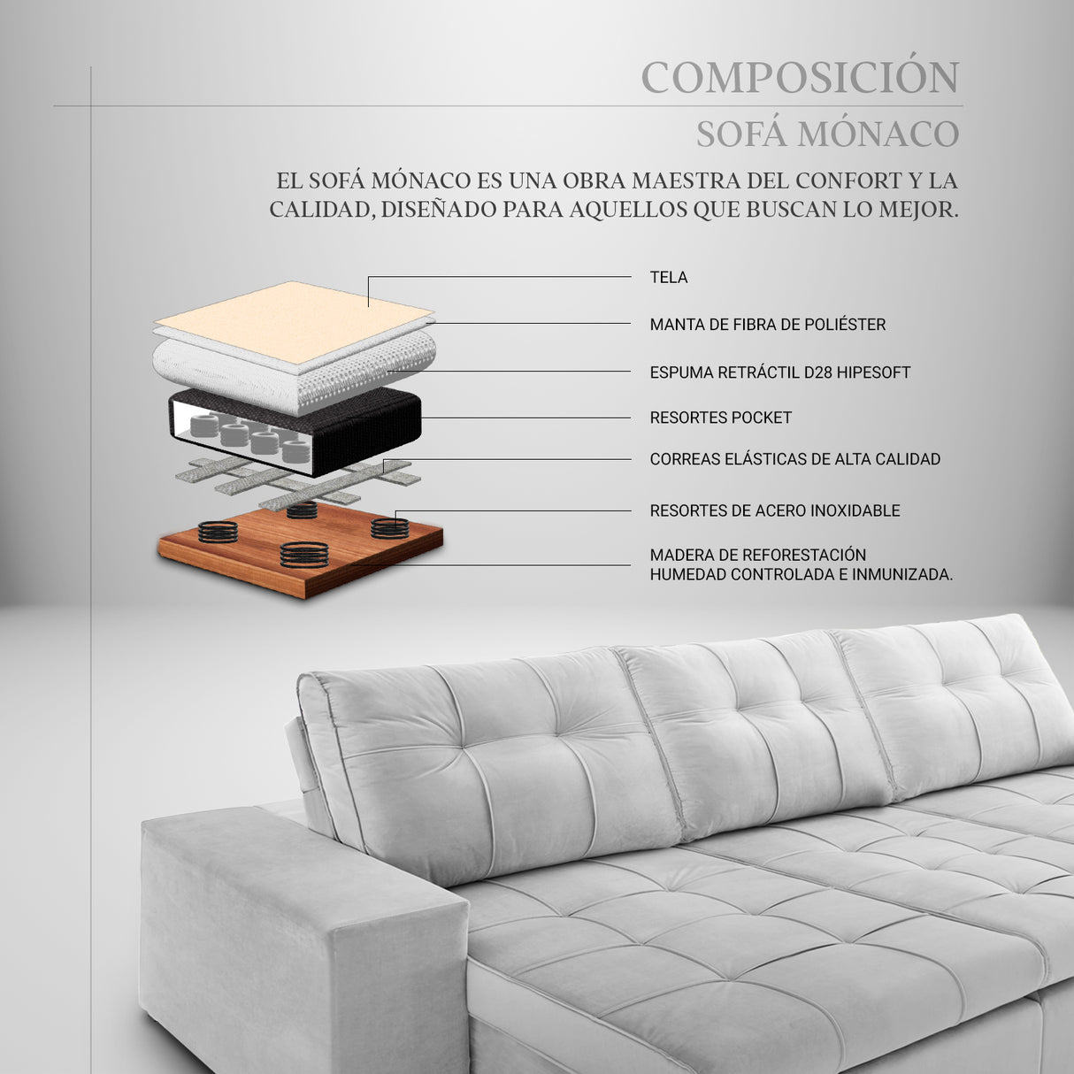 Sofá Mónaco Extensible y Reclinable
