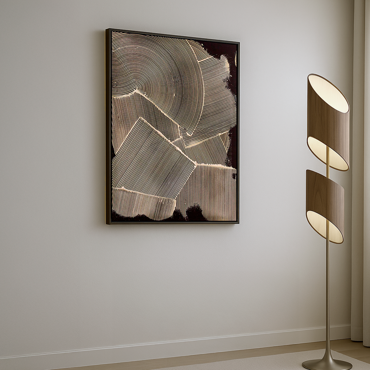 Cuadro Decorativo Abstracto Líneas Bihua