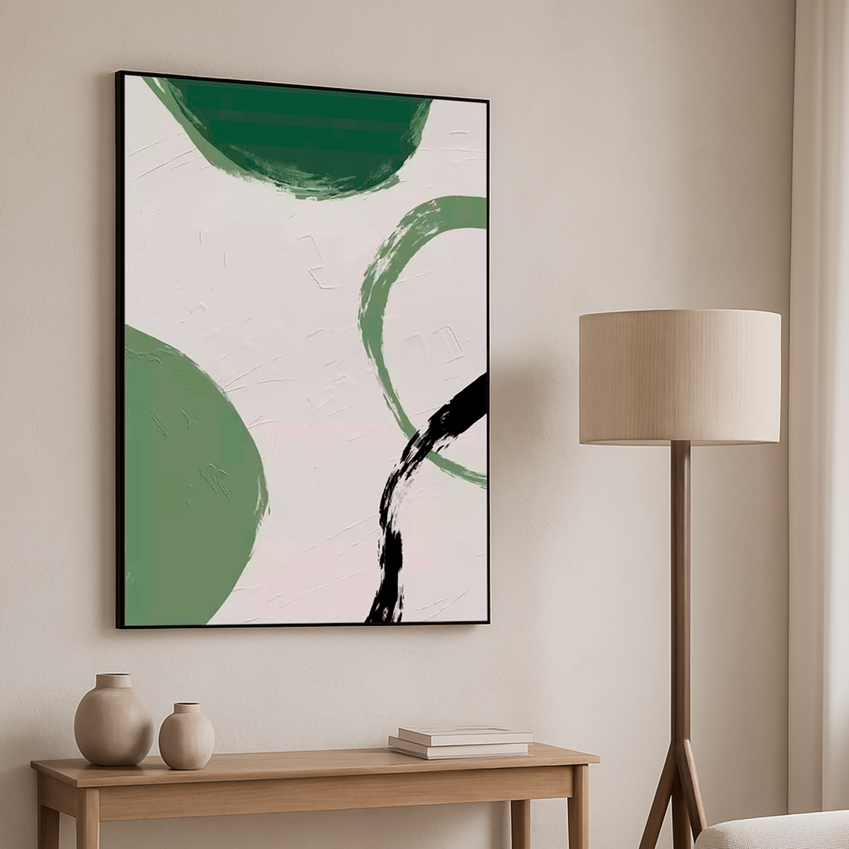 Cuadro Decorativo Abstracto Musgo Bihua