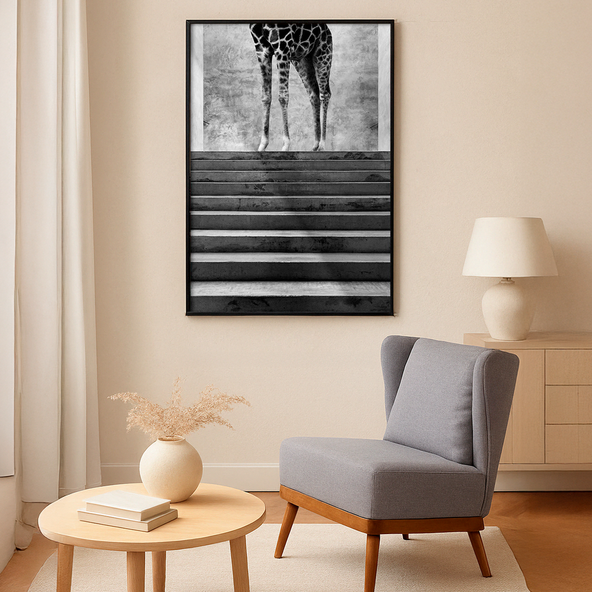 cuadro elegante de jirafa / cuadro elegante / cuadro decorativo / cuadro moderno