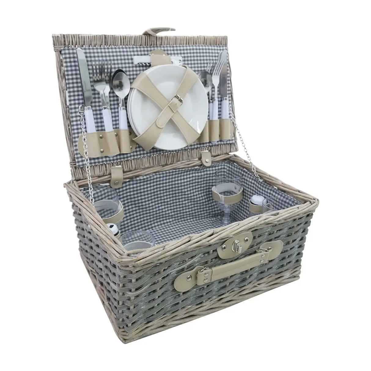 Canasta Picnic Ratán para 4 personas