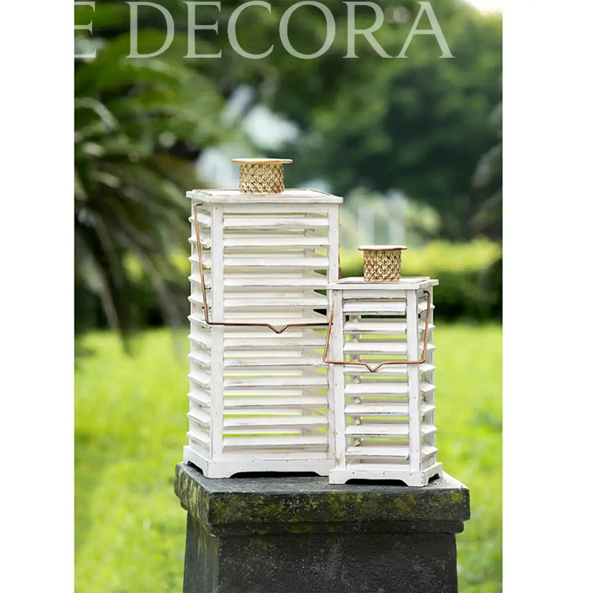 Candelabro de Madera Envejecida - Set de 2 Re Decora