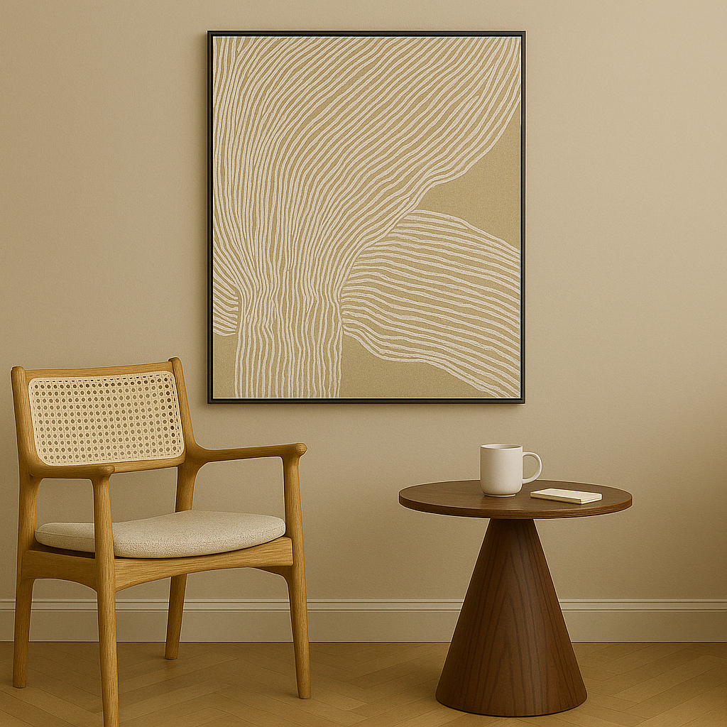 Cuadro Decorativo Abstracto Crema Bihua