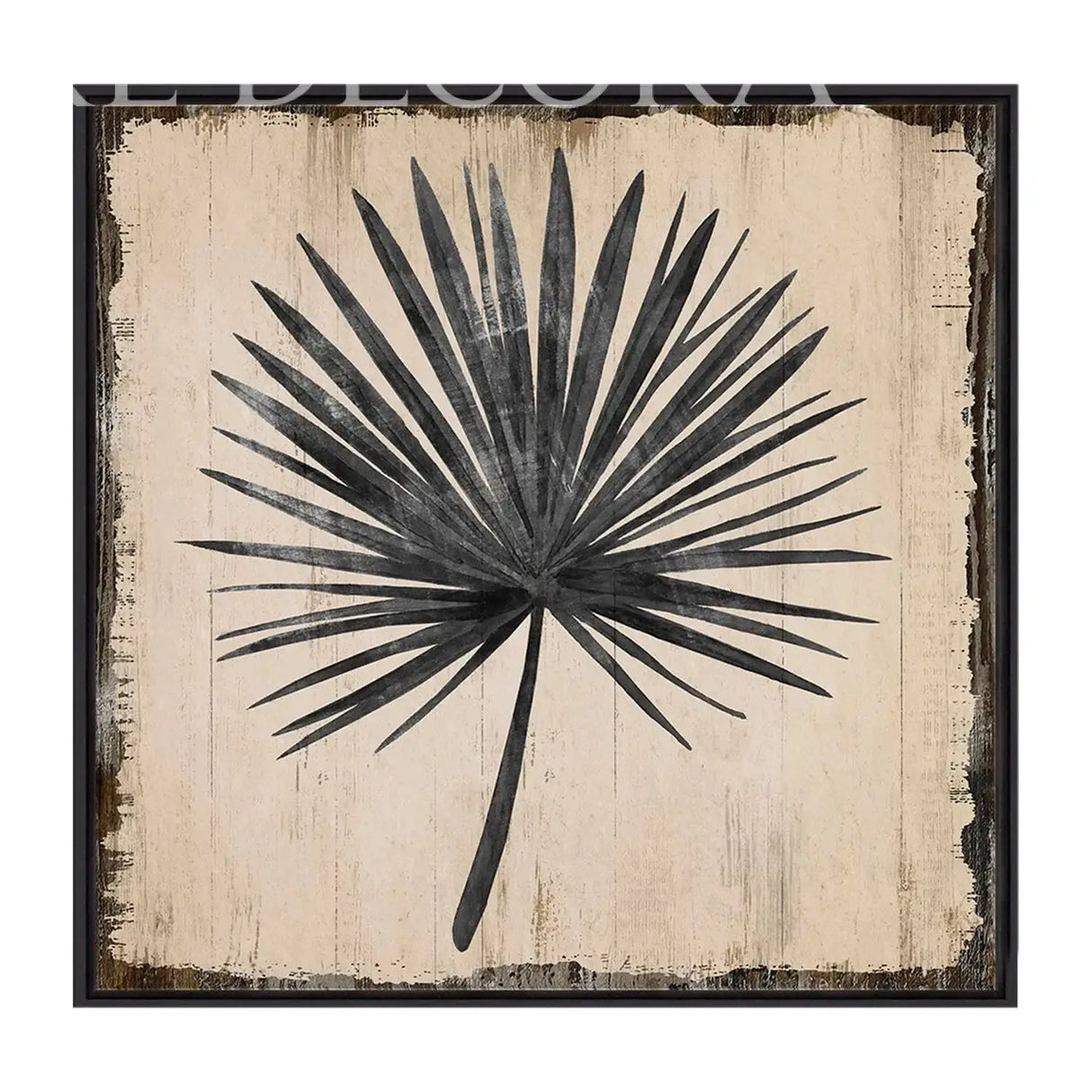 Cuadro Hoja Palma Negra Re Decora