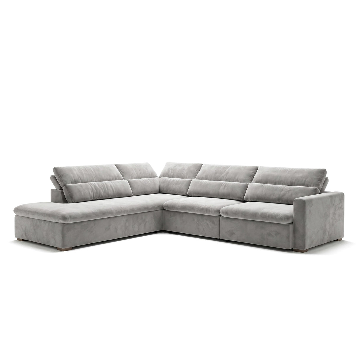 Dublin con Chaise Gris Claro Lado Izquierdo
