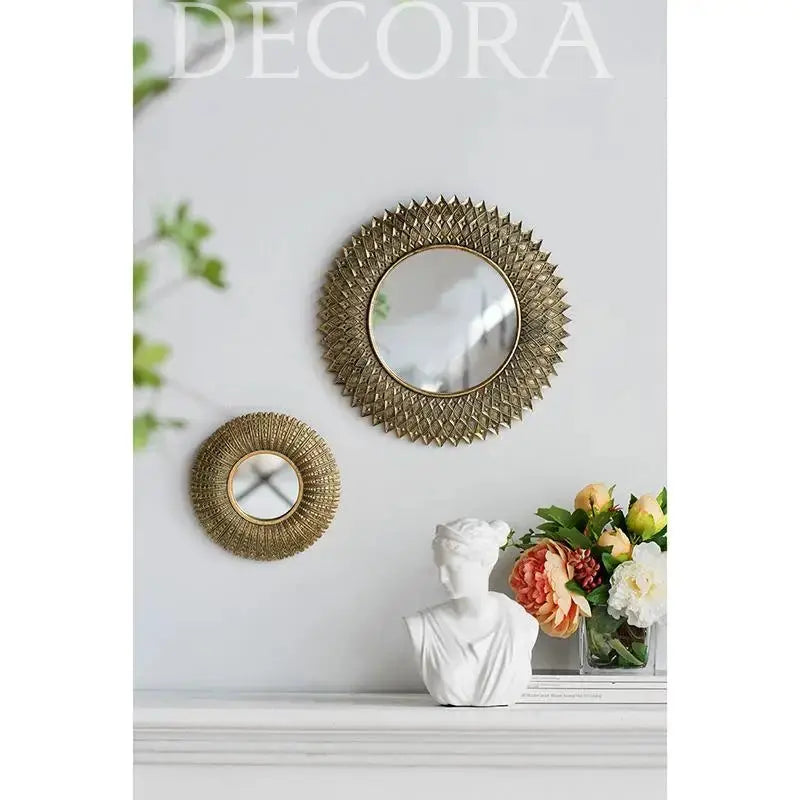 Espejo Redondo Dorado Vintage Re Decora