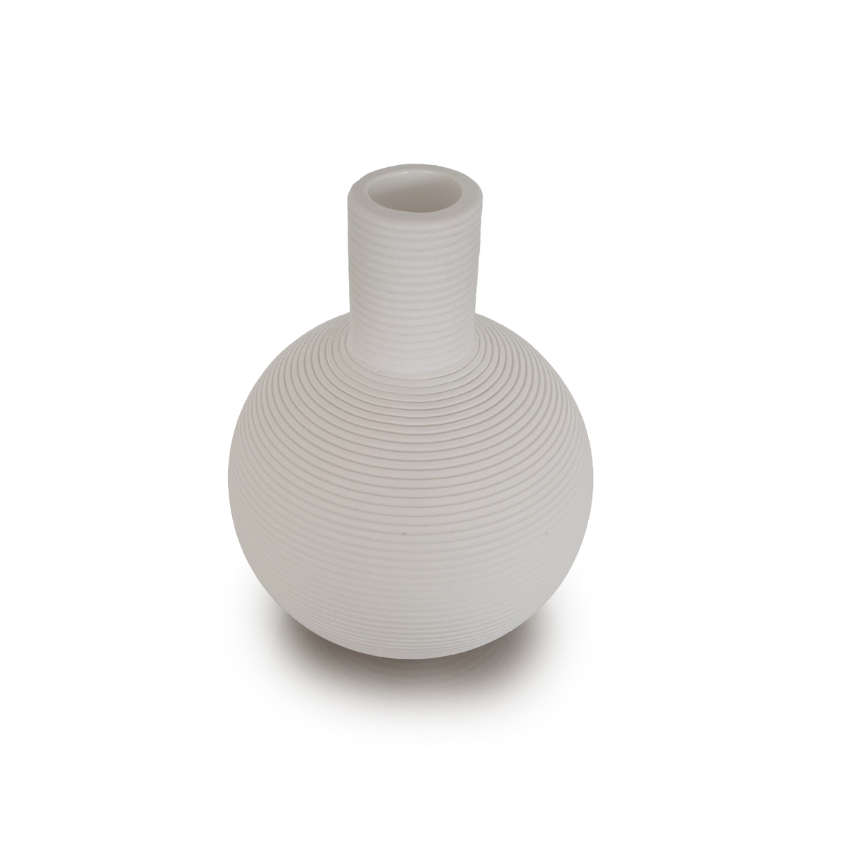 Florero de Cerámica Chico Blanco Cuello Alto