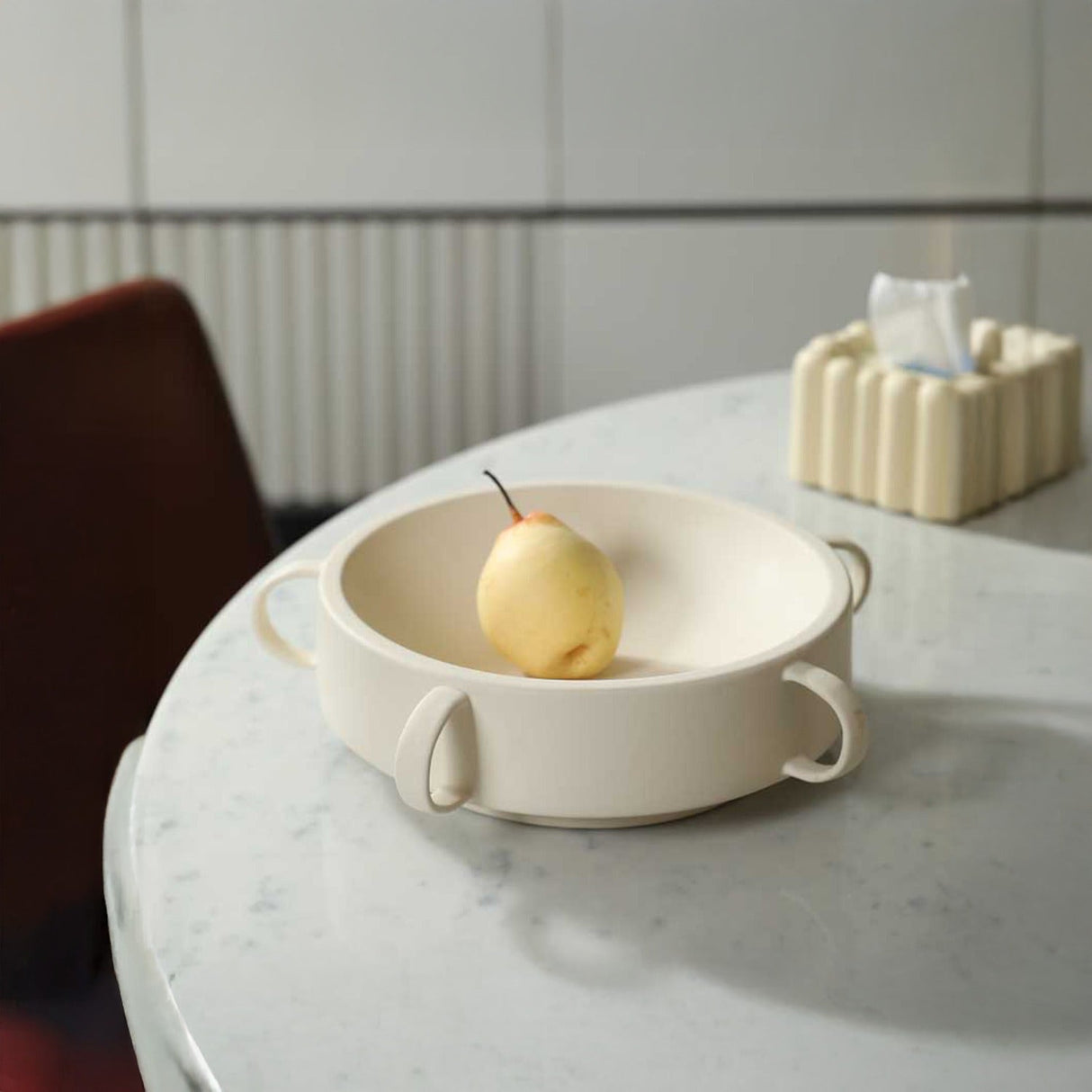 Set de 4 Frascos Mármol + Bandeja Beige Re Decora