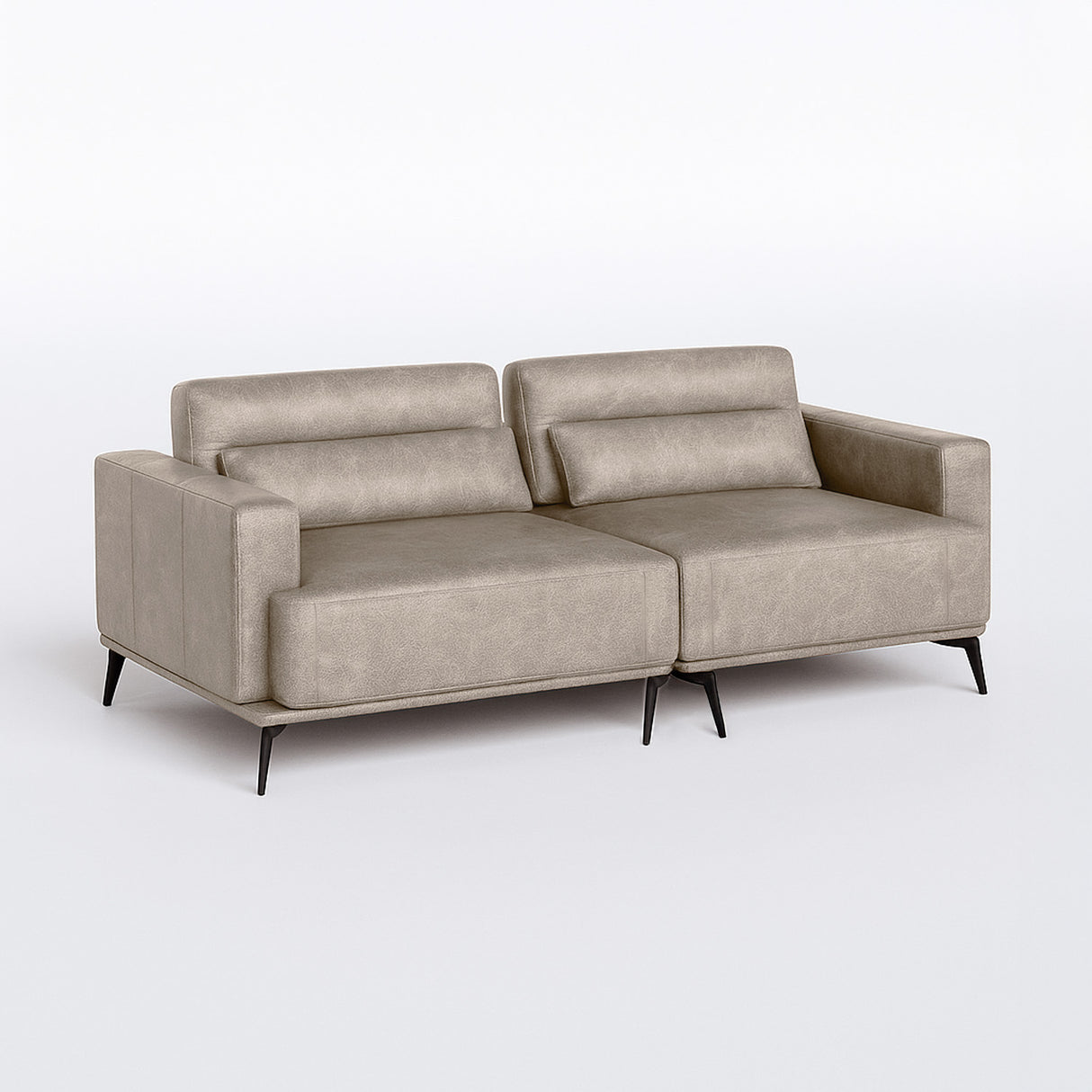 sofa de cuero 2 cuerpos color off white