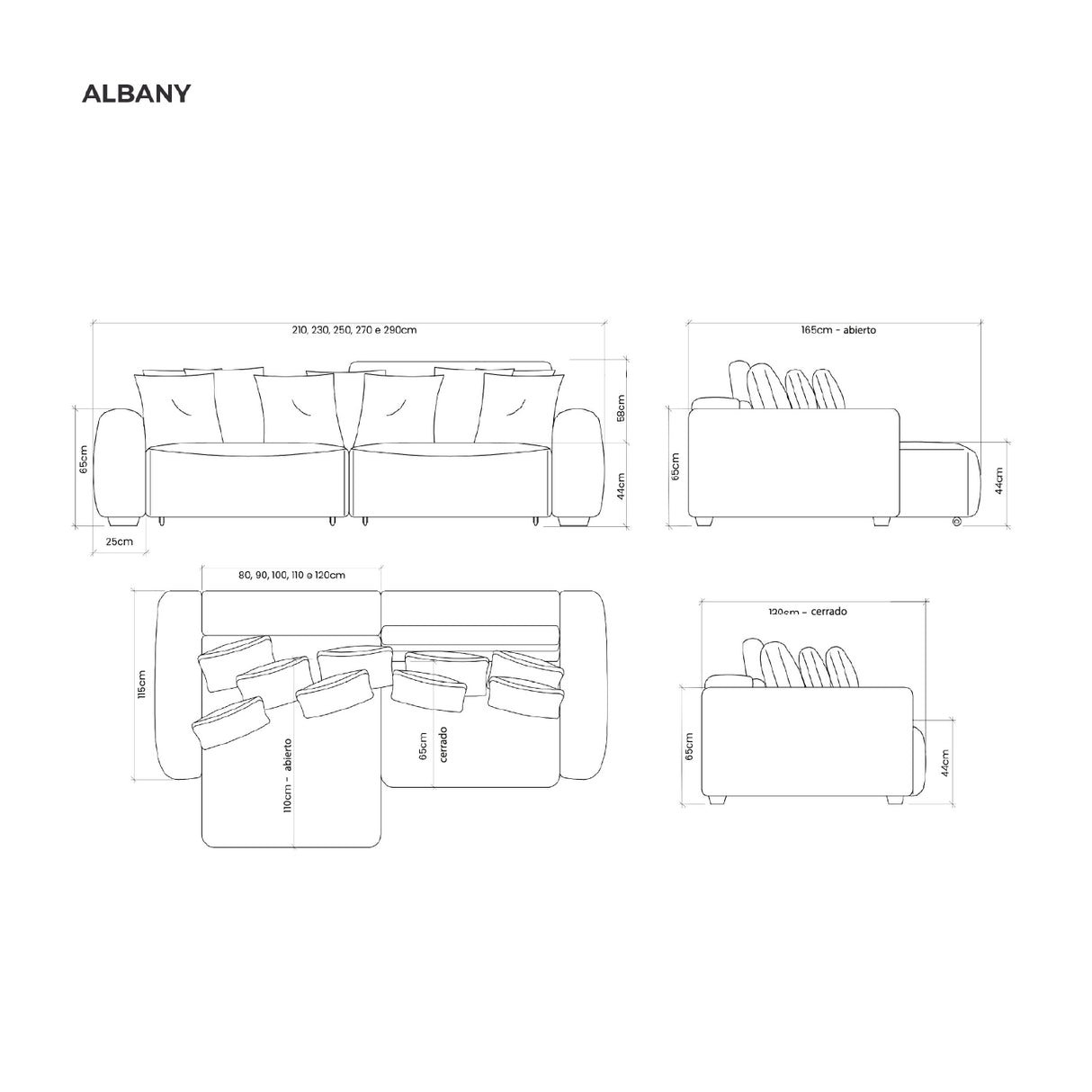 Sofá de Cuero Albany Extensible y Reclinable
