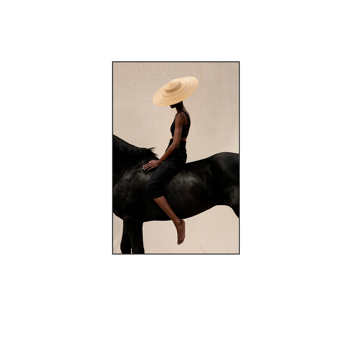 Cuadro Decorativo Jinete Femenina Bihua