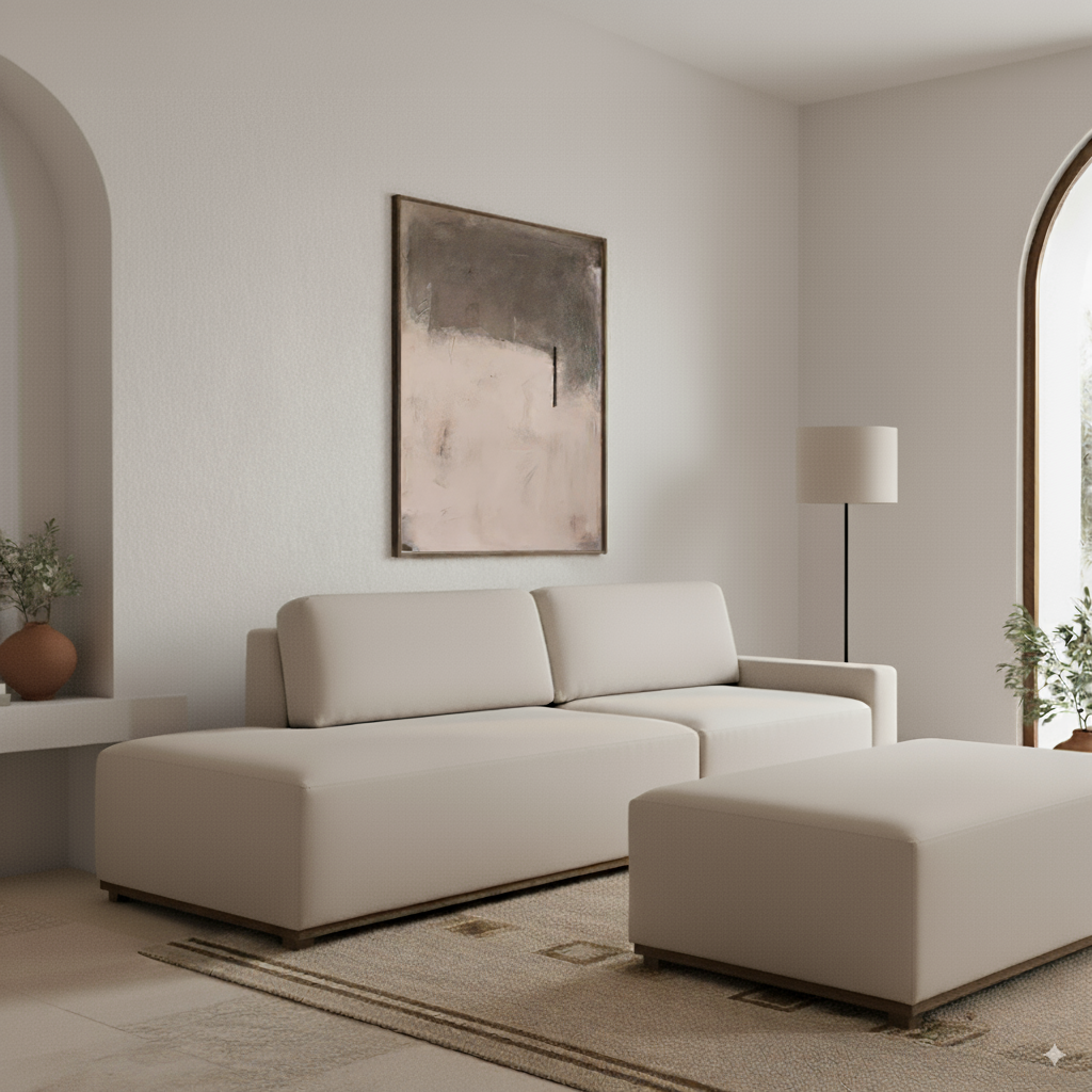 Sofá Piacenza con Pouf