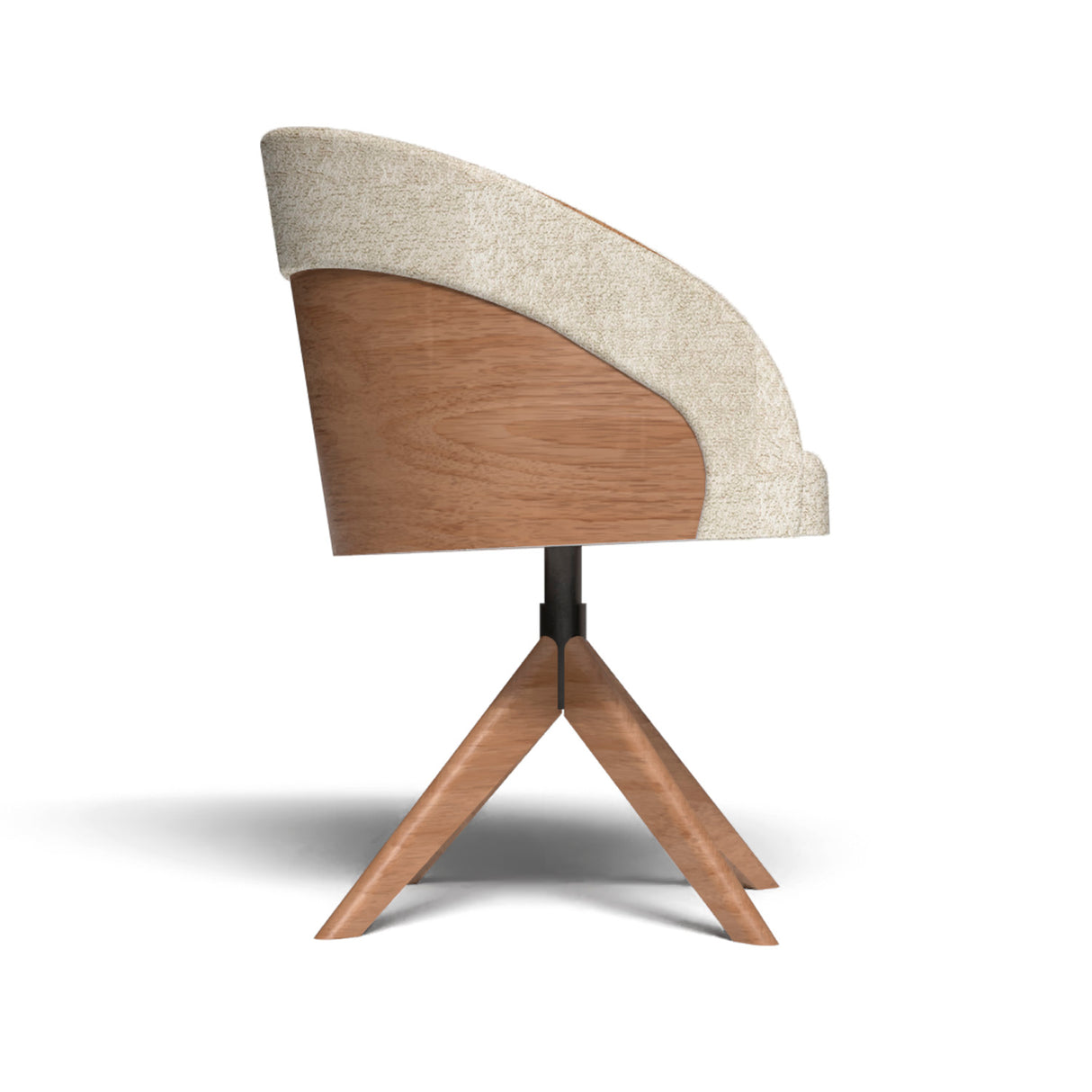 poltrona / poltrona con base giratoria / poltrona con patas de madera / poltrona de tela / poltrona de madera