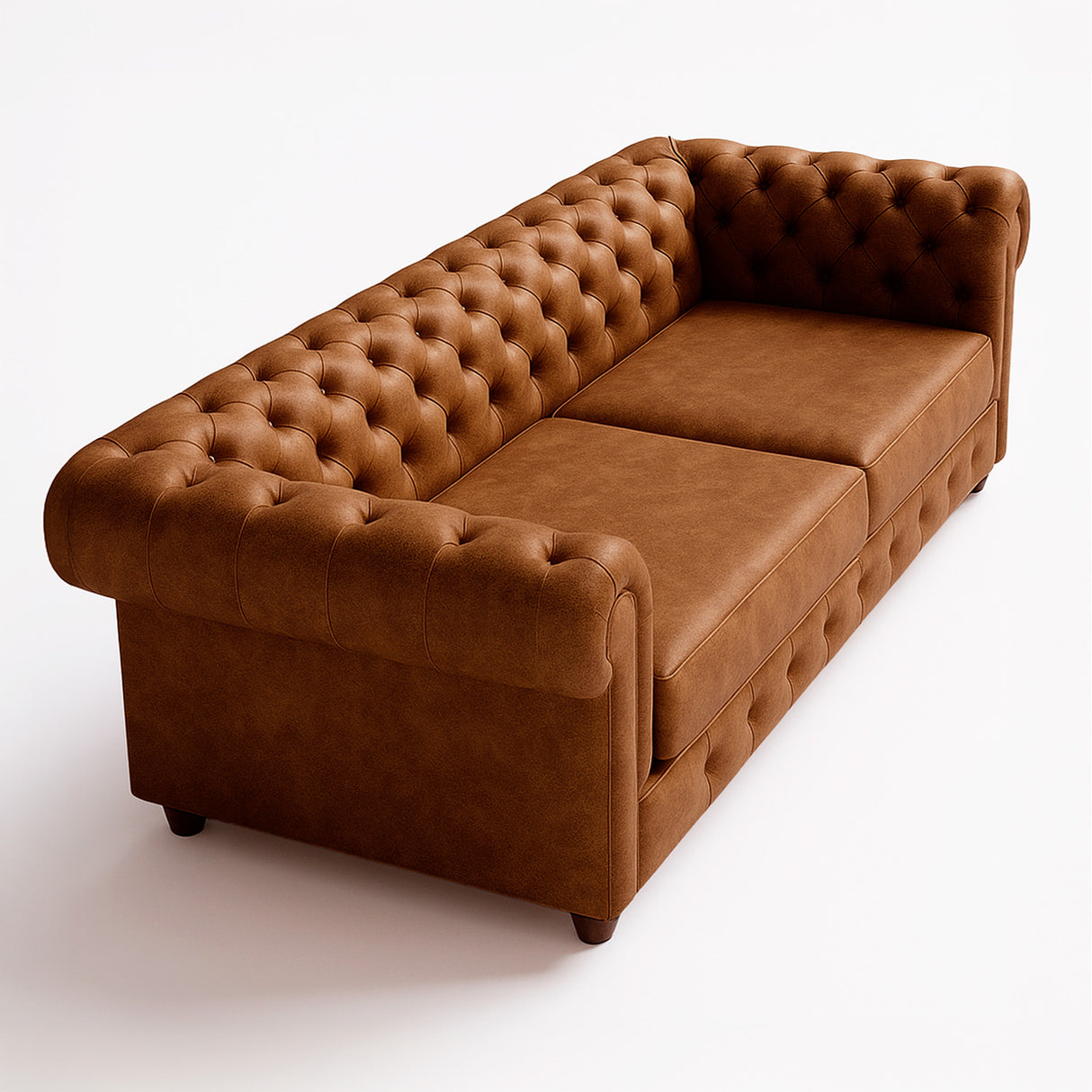 Sofá Chesterfield Cuero Natural