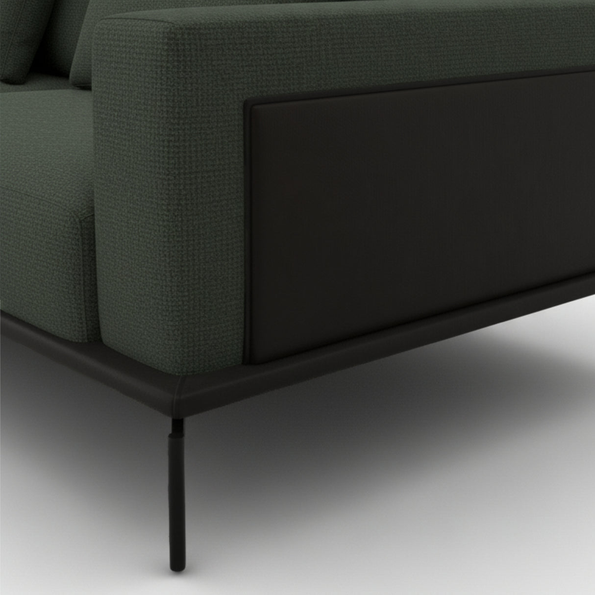 Sofá con chaise longue de 3 cuerpos color verde musgo