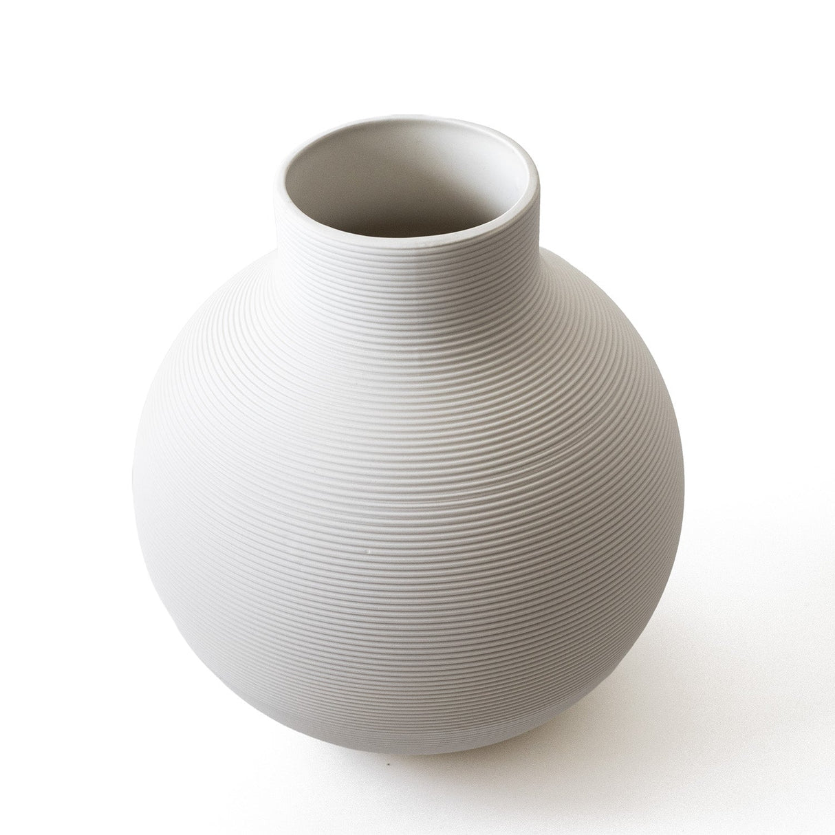 Florero de Cerámica Blanco Redondo Kelida Porcelana