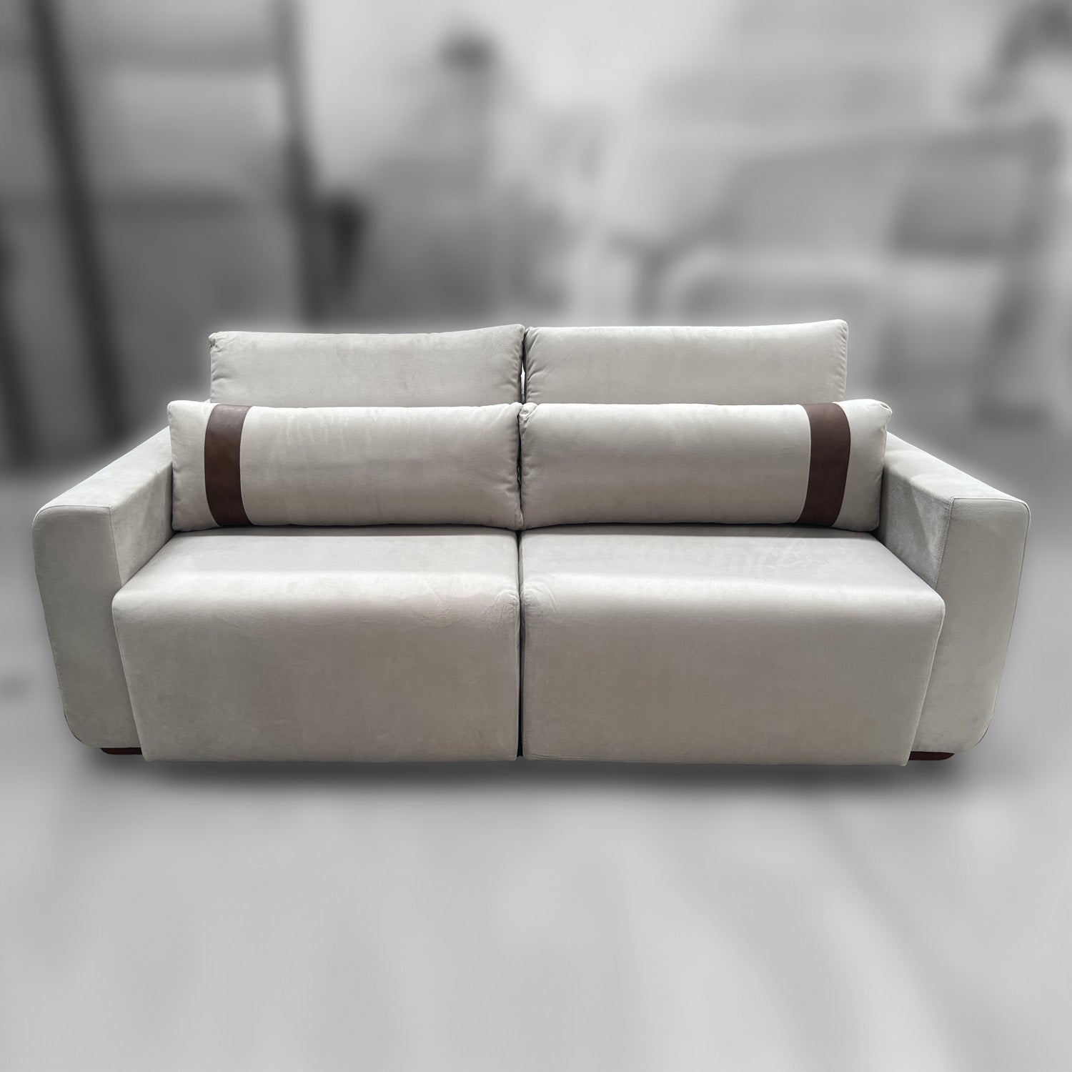 Sofa Rizzonte 1.96MT / Cream 2388 Ecocuero 6001 Outlet S/CAMBIO NI DEVOLUCIÓN Di Qualita