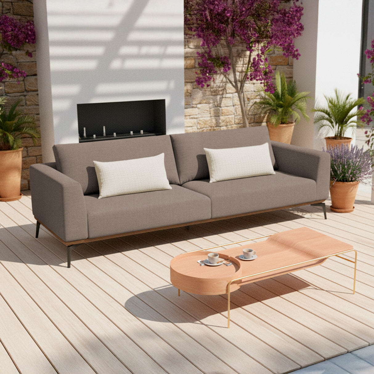 Sofá de terraza estático