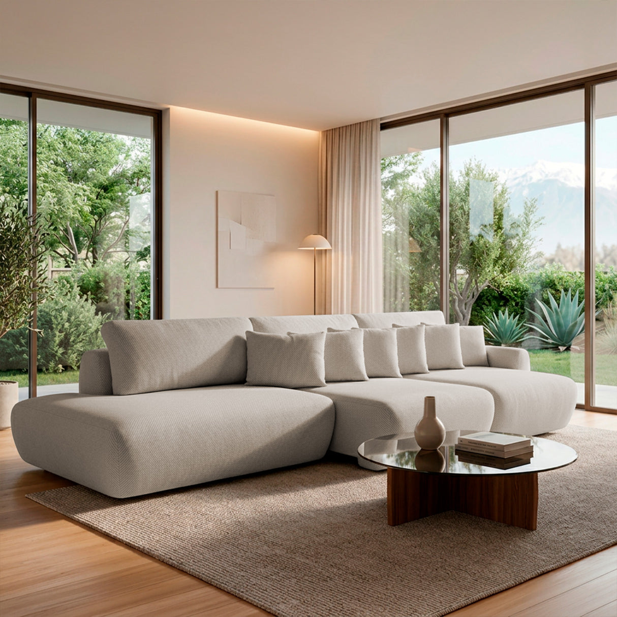 Sofá extensible Solana con pouf