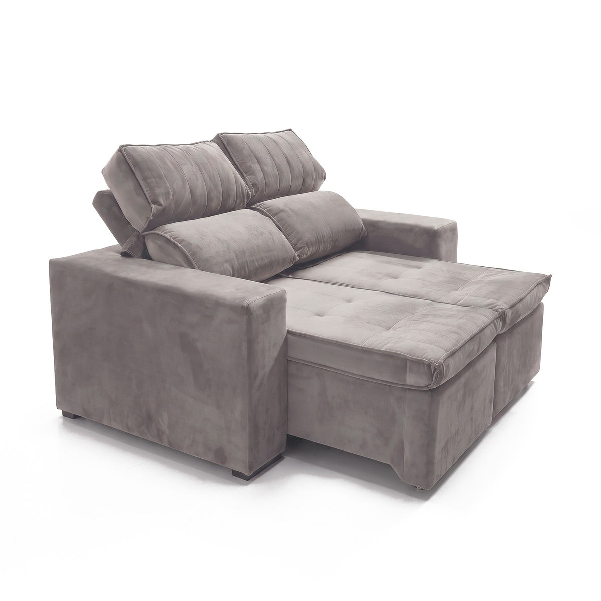 Sofá 2 cuerpos Extensible y Reclinable Toquio Stock Tela gris oscuro - 1.64MT