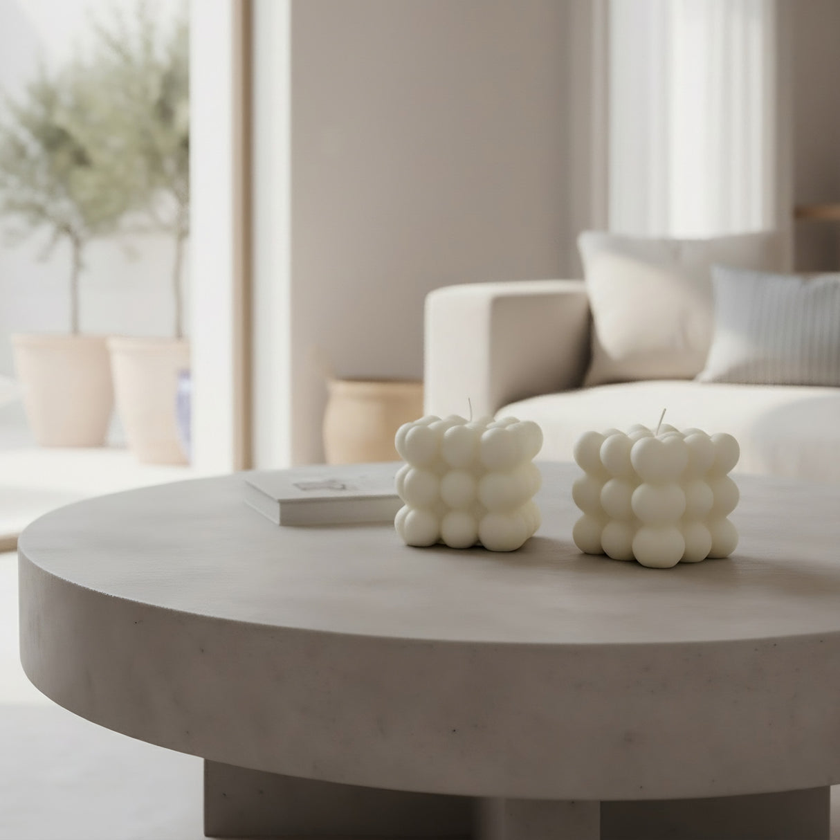 Vela de Cera Blanca Cubo