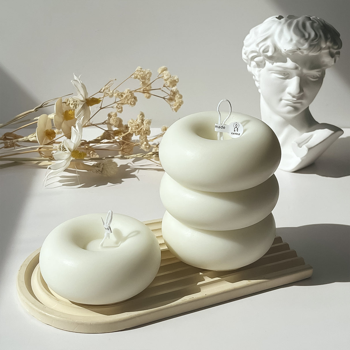 Vela de Cera Blanca Circulares