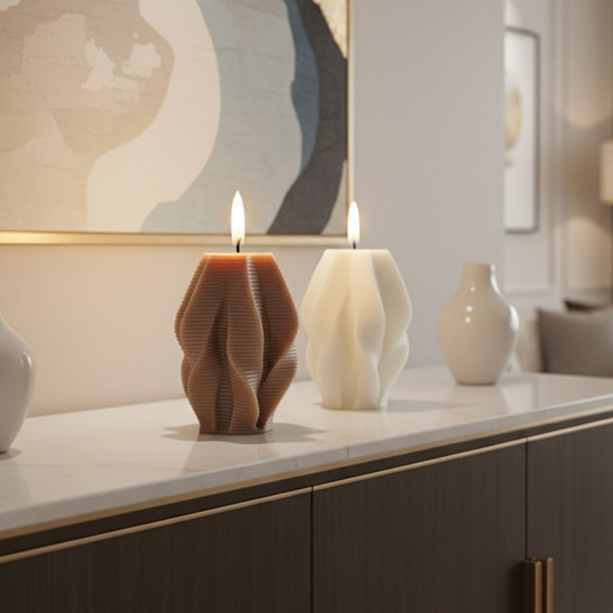 Vela de Cera Pilares Con Espiral