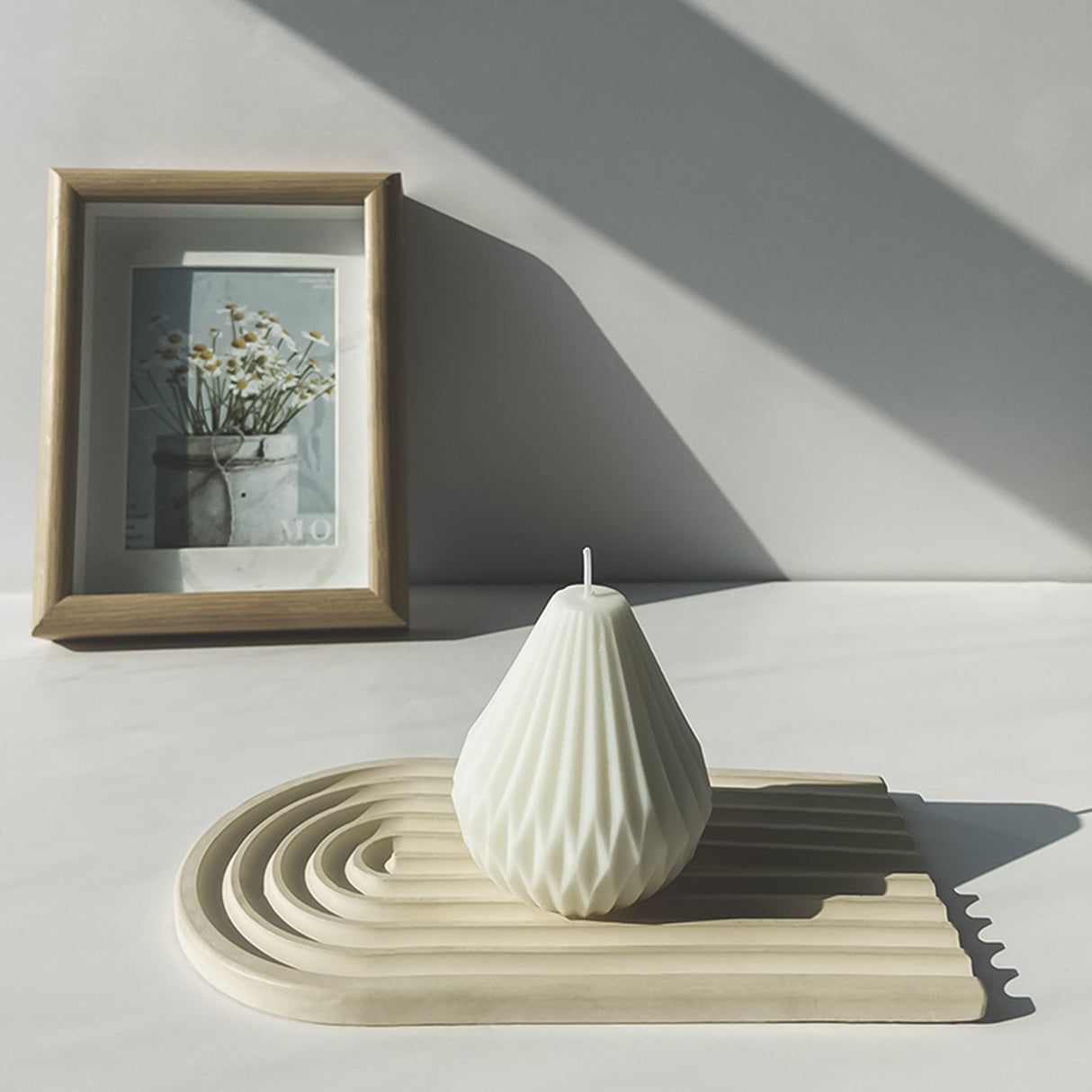 Vela de Cera Blanca Pera Nórdica