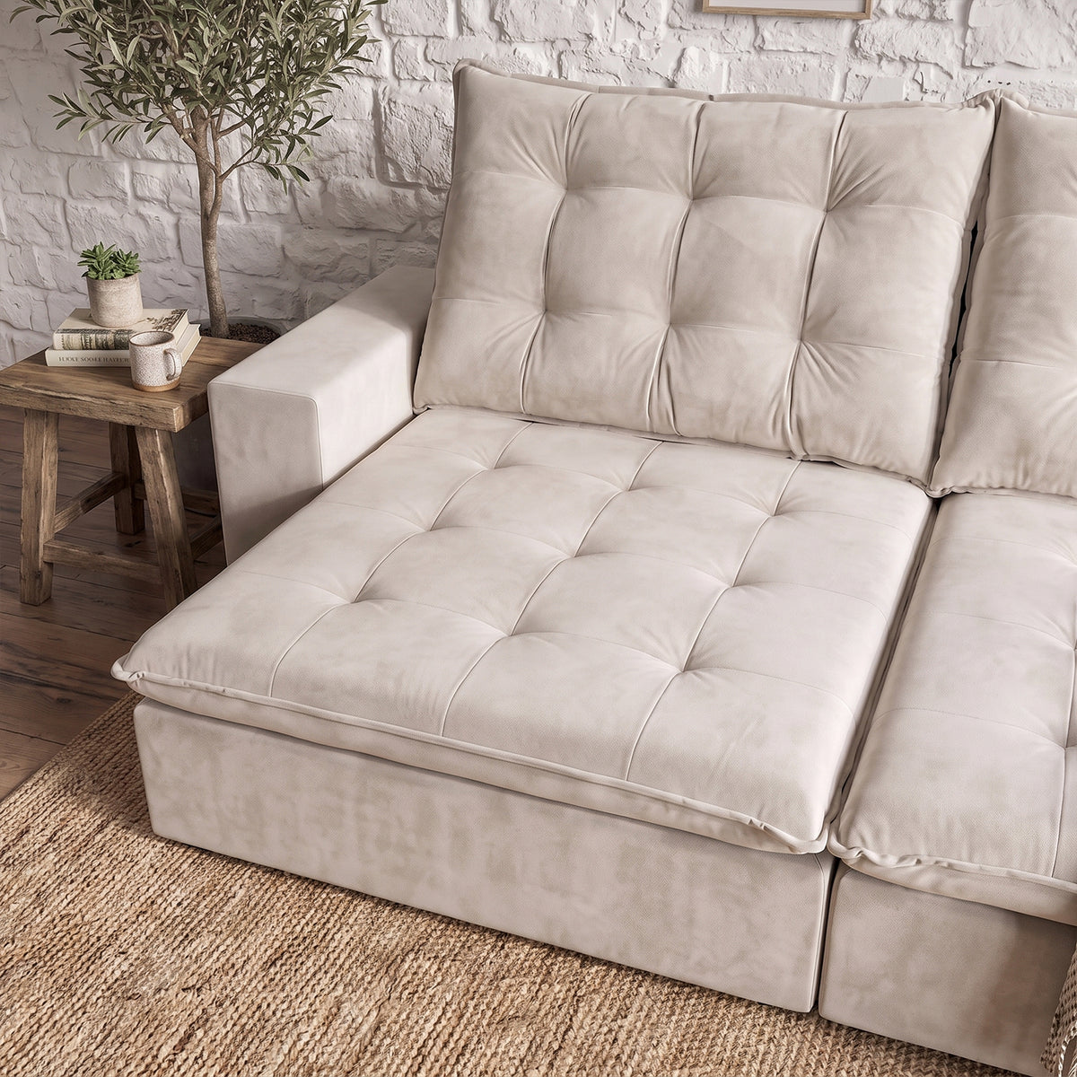 Sofá 2 Cuerpos Caribe Tela Beige - 2.24m a Confección