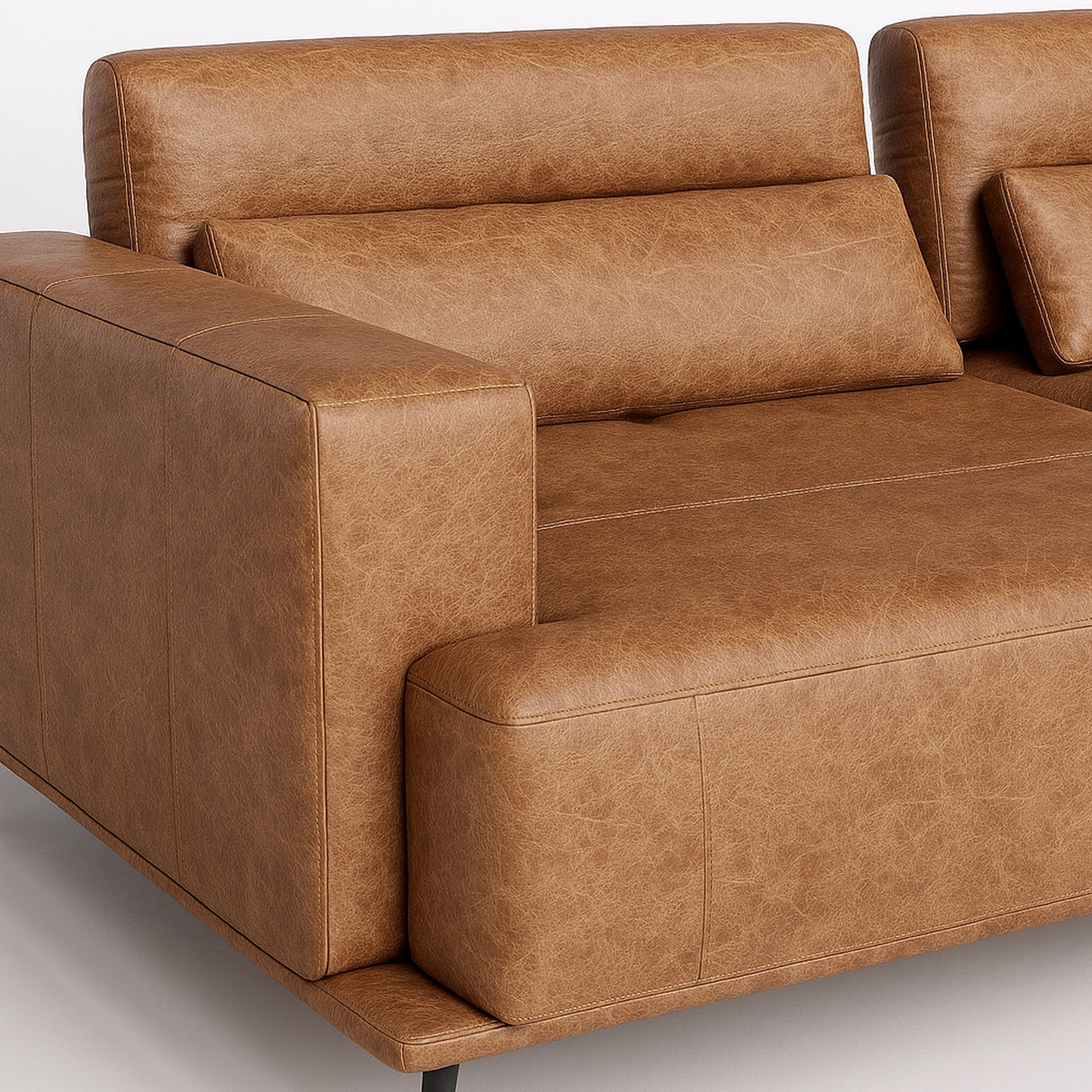 sofá de cuero, sofás de cuero Chile, sofá línea Firenze, sillones de cuero, muebles de cuero, decoración de lujo, sofás modernos, confort, durabilidad.