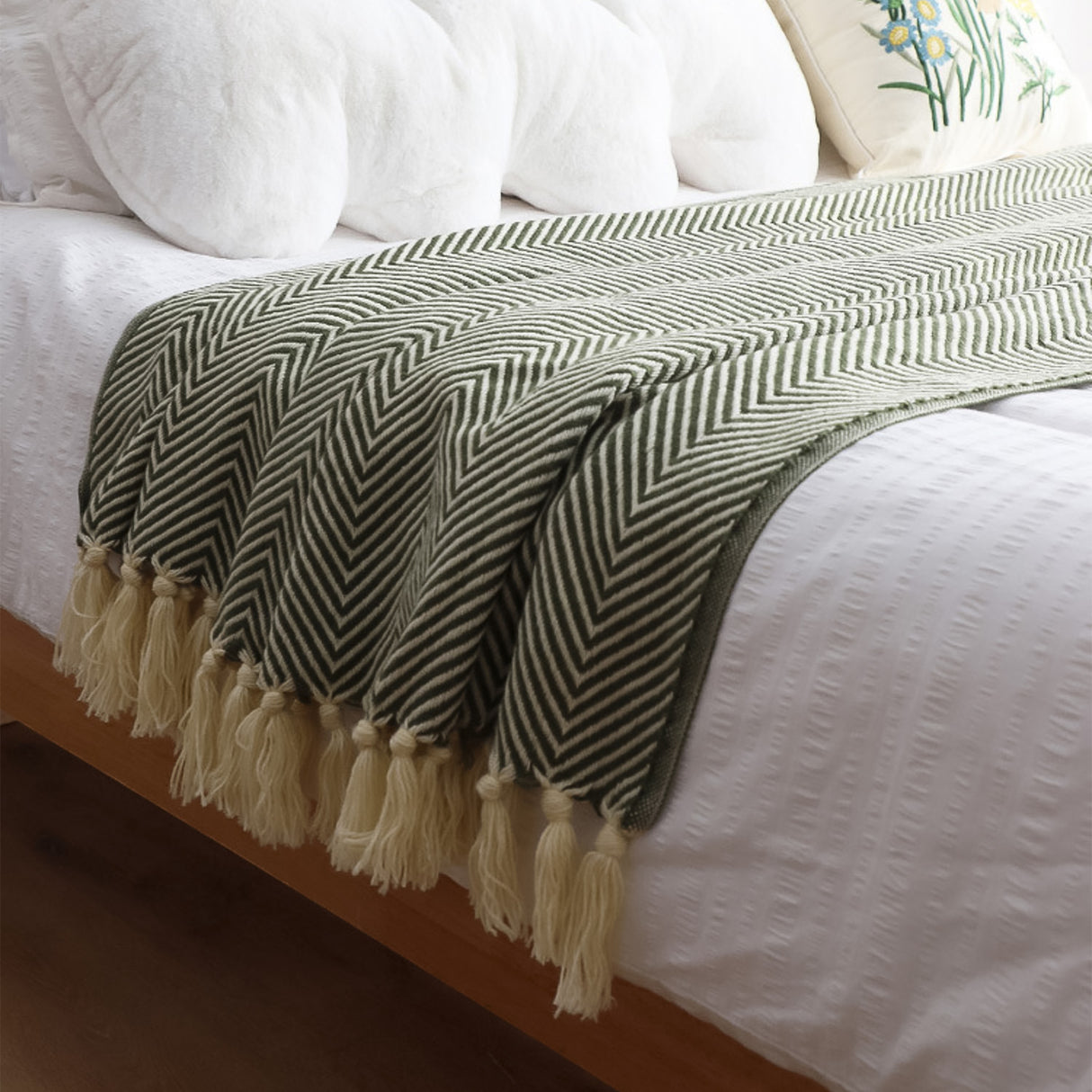 Manta Tejida Clásica con Flecos