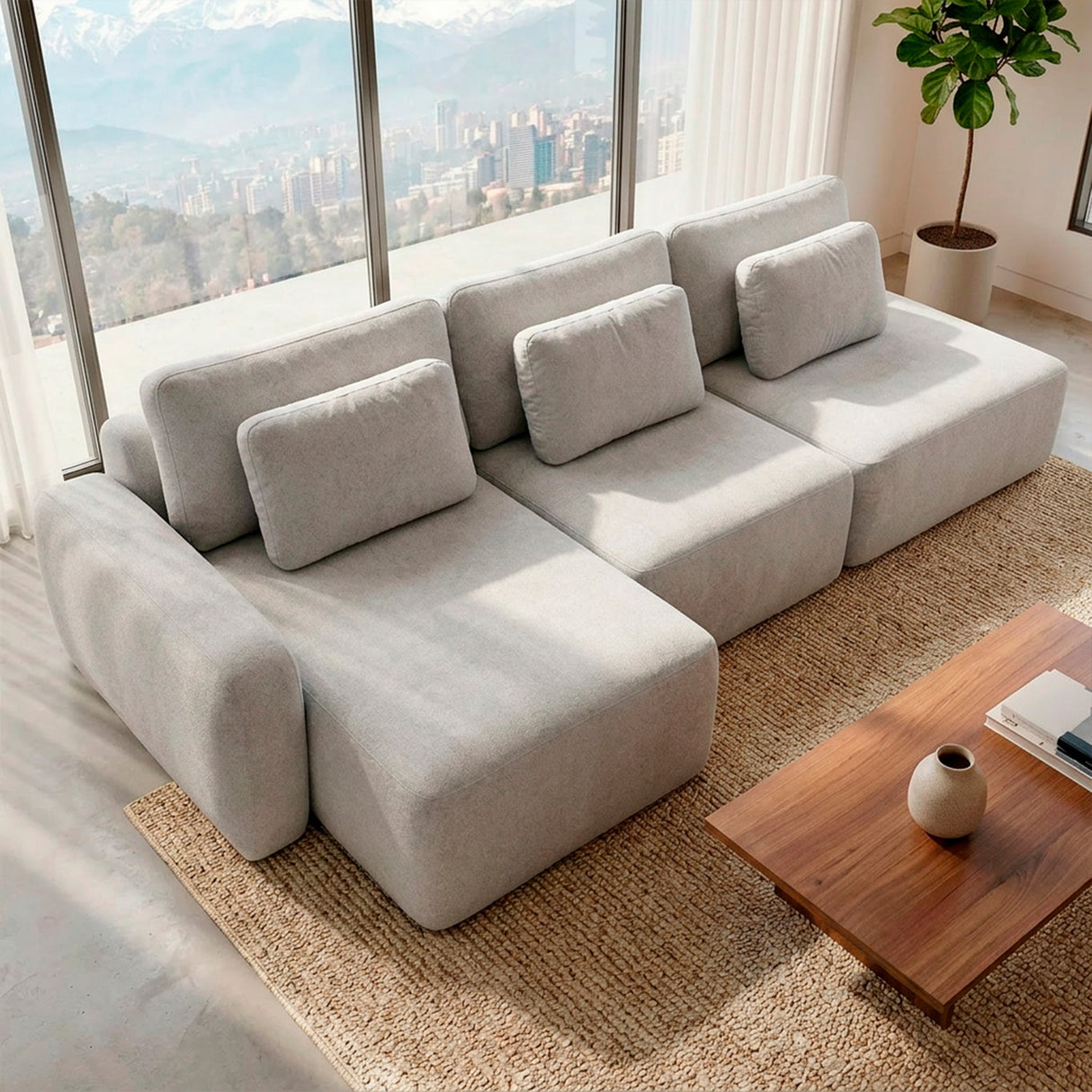 Sofá Extensible Portillo Con Pouf