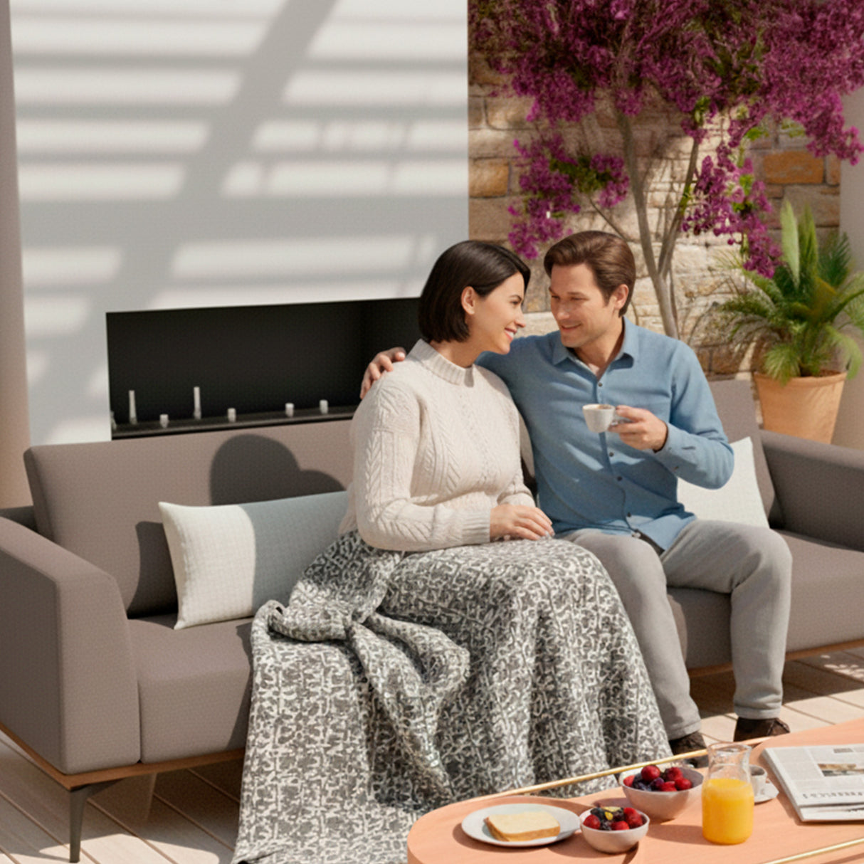 Sofá de terraza estático