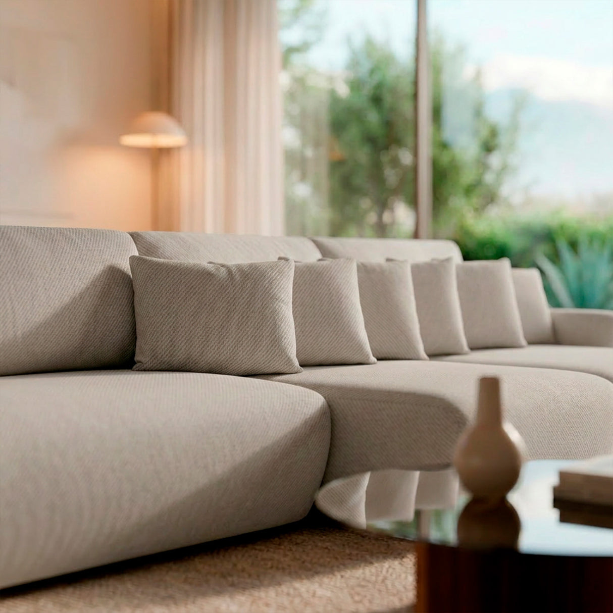 Sofá extensible Solana con pouf