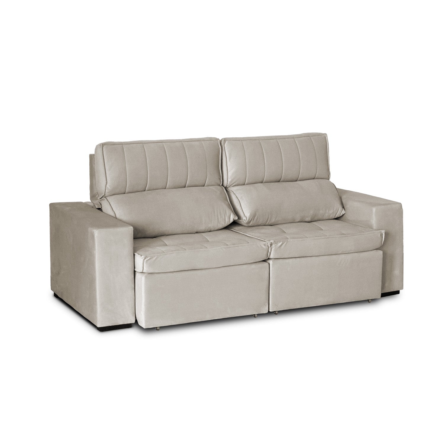 Sofá extensible y reclinable toquio 2 cuerpos color biege  cerrado