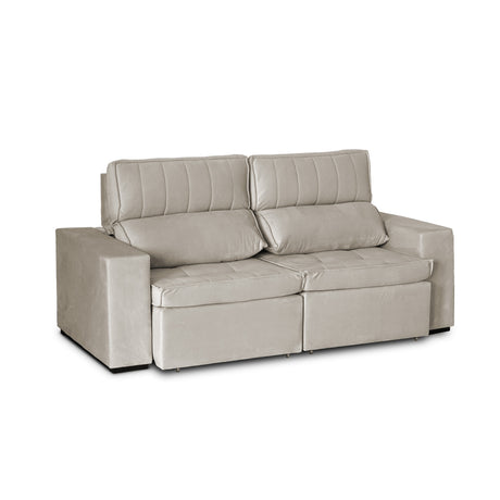 Sofá extensible y reclinable toquio 2 cuerpos color biege  cerrado
