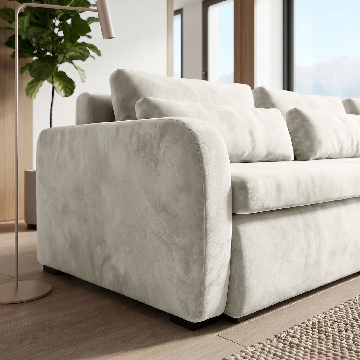 Sofá Modular 2 Cuerpos Treviso Tela Beige - 2.08m a Confección