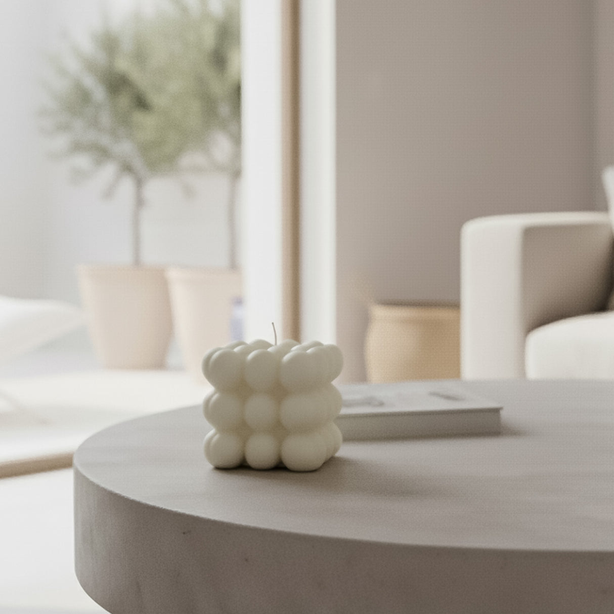 Vela de Cera Blanca Cubo